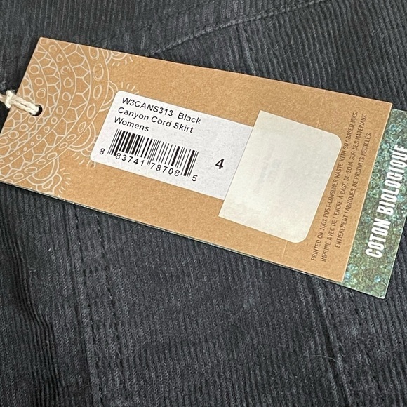 prAna Canyon Cord Skirt in Washed Black sz. 4 - Picture 6 of 8